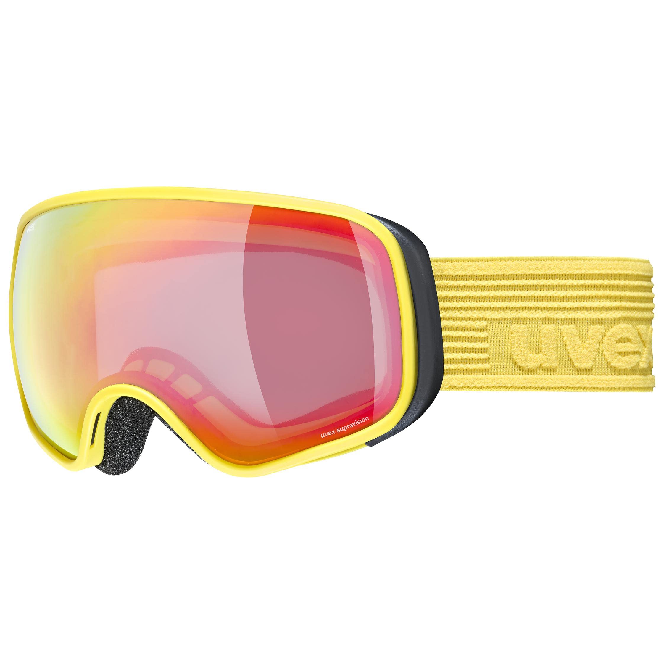 uvex Scribble FM sph - Ski Goggle for Kids - No Distortion & Anti-Fog Coating - Distortion-Free Vision - Yellow/Rainbow-Clear - One Size