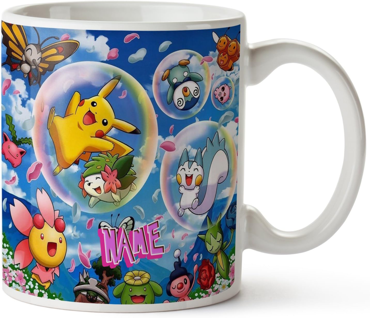 Personalised Name Mug Pokemon Ball Go 11oz Ceramic White Cup Gift PK04