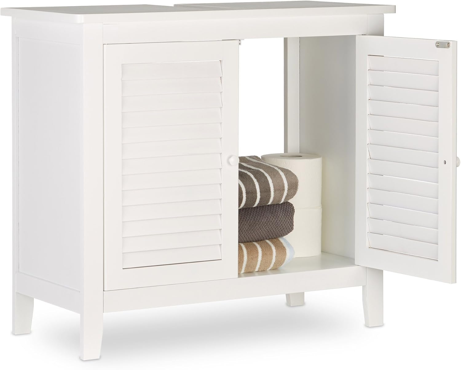 Relaxdays LAMELL White UnderSink Bamboo, Bathroom Basin