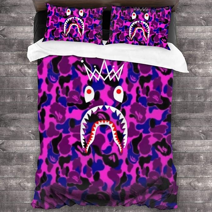 KMYUROOL Bape Full Bedding Sets Comforter Cover Set Duvet