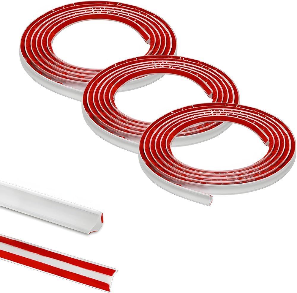 Zayejod PVC Quadrant Trim 15M 3 Rolls 12mmx6mm Self Adhesive Beading