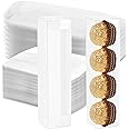 DEAYOU 50 PCS Clear Favor Boxes, Small Transparent Candy Gift Box, Plastic Rectangle Chocolate Packaging Box with Insert for Cookie, Treat, Macaron, Wedding, Party, Gift Wrapping, 6.2" x 1.4" x 1.3"