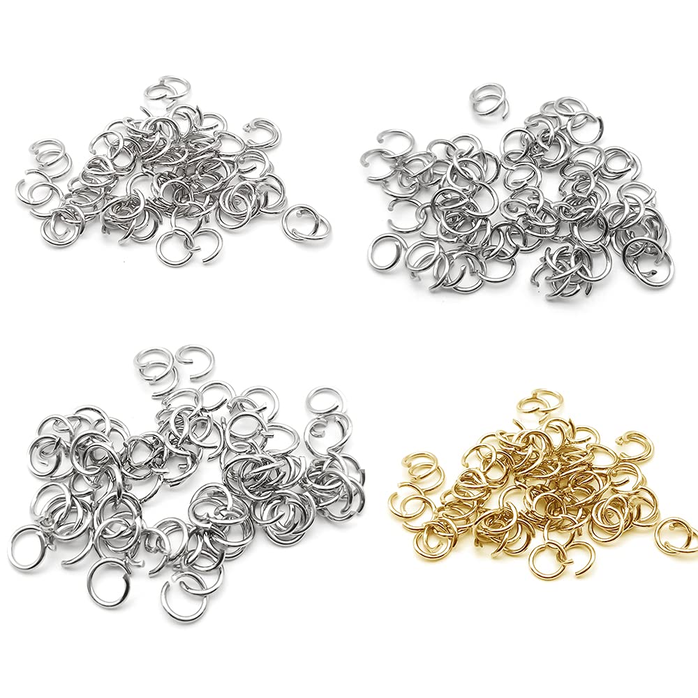 400 Pcs Open Jump Rings Kit, 8mm Split Ring for DIY Crafts Jewelry Making Repair Necklace Bracelet,1.2 mm * 8 mm/9 mm/10 mm (Silver and Gold)