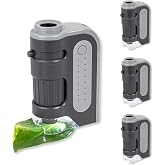 Carson MicroBrite Plus, 60x-120x LED Lighted Pocket Microscope |Portable Handheld Microscope STEM Toy - Mini Microscope for Student Science Lab, Educational Portable Microscope - Set of 4 (MM-300)