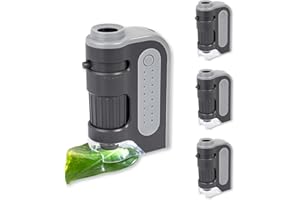Carson MicroBrite Plus 60x-120x Power LED Lighted Pocket Microscope - Set of 4 (MM-300MU)
