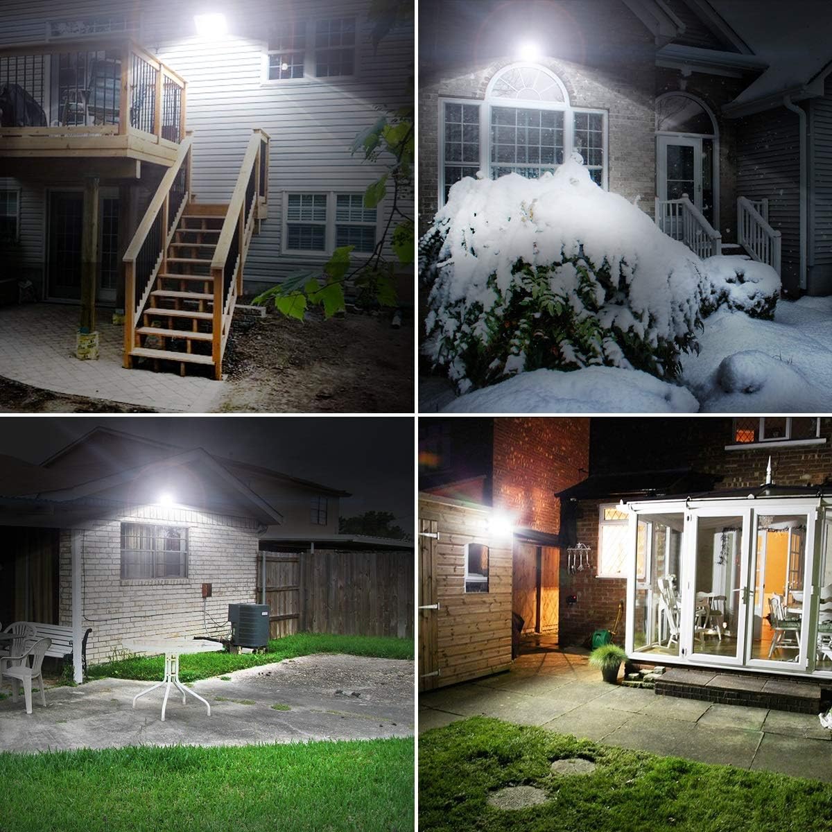Olafus 2 Pack 60W LED Flood Light Outdoor Dusk to Dawn, 6000LM Photocell Security Lights IP66 Waterproof, Knuckle Mount Outside Lighting, 5000K Daylight Exterior Floodlight for Barn Yard Garage Lawn - - 