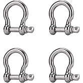 OWAYOTO Screw Pin Anchor Shackle 5/16 Inch 8mm 304 Stainless Steel Heavy Duty 4pcs
