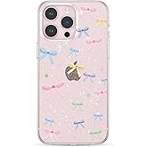 ZTOFERA for iPhone 13 Pro Max Case Glitter,Cute Clear Ribbon Bow Tie Aesthetic Phone Case,Sparkly Bling Trendy Soft Shockproof Protective Phone Cover for Women Girls,Colorful