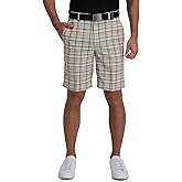 Haggar Mens Cool 18 Pro Straight Fit Expandable Waist Plaid and Solid Golf Shorts (Regular and Big & Tall Sizes)