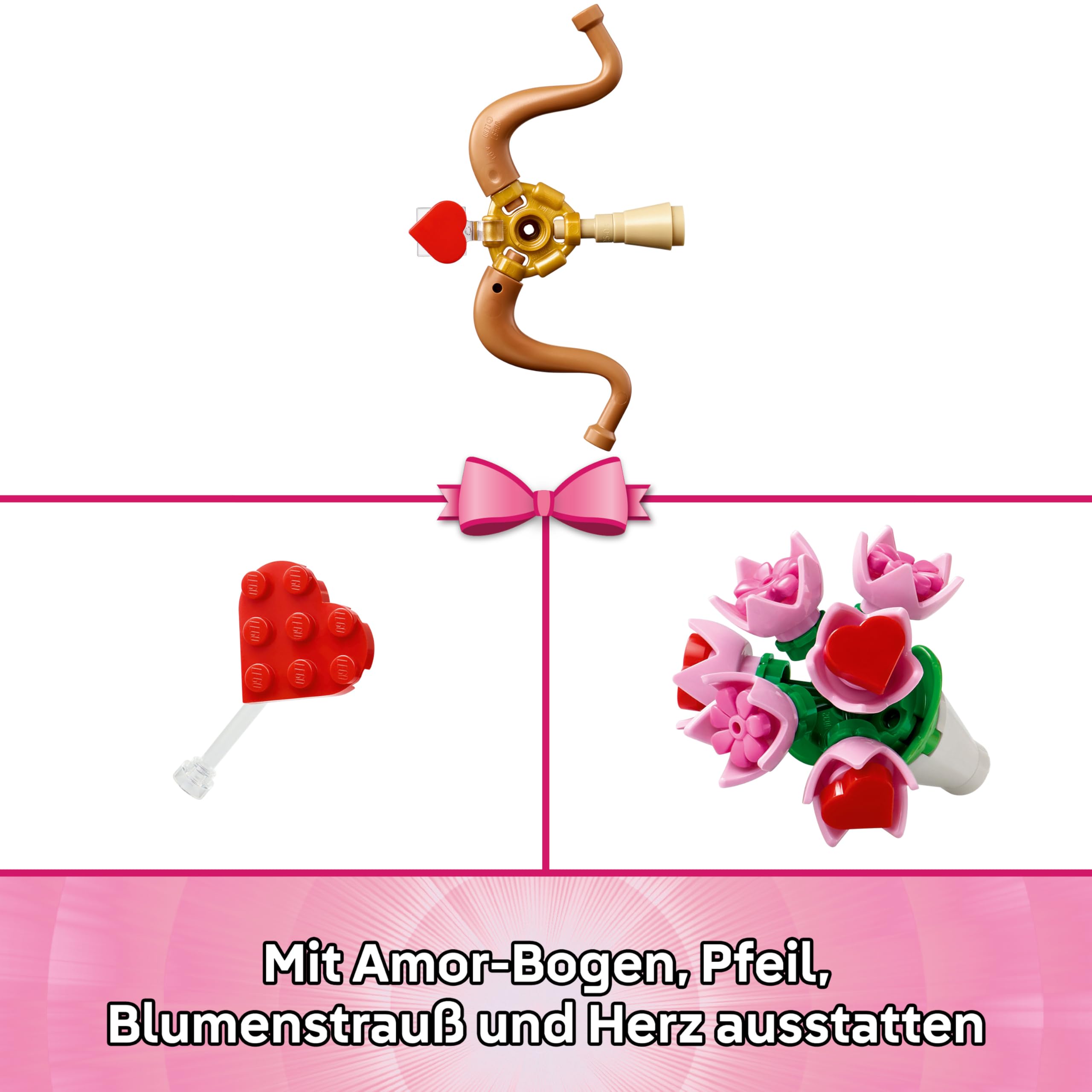 LEGO Looney Tunes Liebesbote Tweety - Modellbau zu Looney Tunes mit Zubehör - Blumenstrauß, Herz, Amor-Bogen & Wolkenständer - Kreatives Geschenk für Mädchen & Teenager ab 12 Jahren - 40824 4