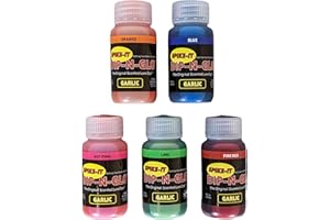 BILLY BUCKSKIN HOME & BEAUTY Spike-It Dip-N-Glo Garlic Lure Dye | Lure Dip for Soft Plastic Baits | Strong Garlic Scent & Vivid UV Color | Make your Lures Unresistable to All Fish | Pack of 5 x 2 Oz Bottles