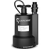 Lanchez Sump Pump, 1/2 HP 2450GPH Submersible Water Pump, Utility Pump Thermoplastic Portable Electric Transfer Pump for Hot Tub Swimming Pool Basement Garden Pond Tubs Draining with 10FT Cord