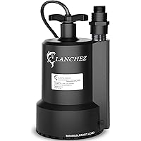 Lanchez 1/2 HP Submersible Sump Pump 2450GPH Water Pump Thermoplastic Portable Utility Pump Adapter for Swimming Pool Basemen