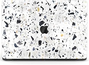 Mertak Hard Case Compatible with MacBook Pro 16 Air 13 inch Mac 15 Retina 12 11 2020 2019 2018 2017 Plastic Stone Abstract Texture Cover Granite Marble Print Laptop Protective Clear Terrazzo