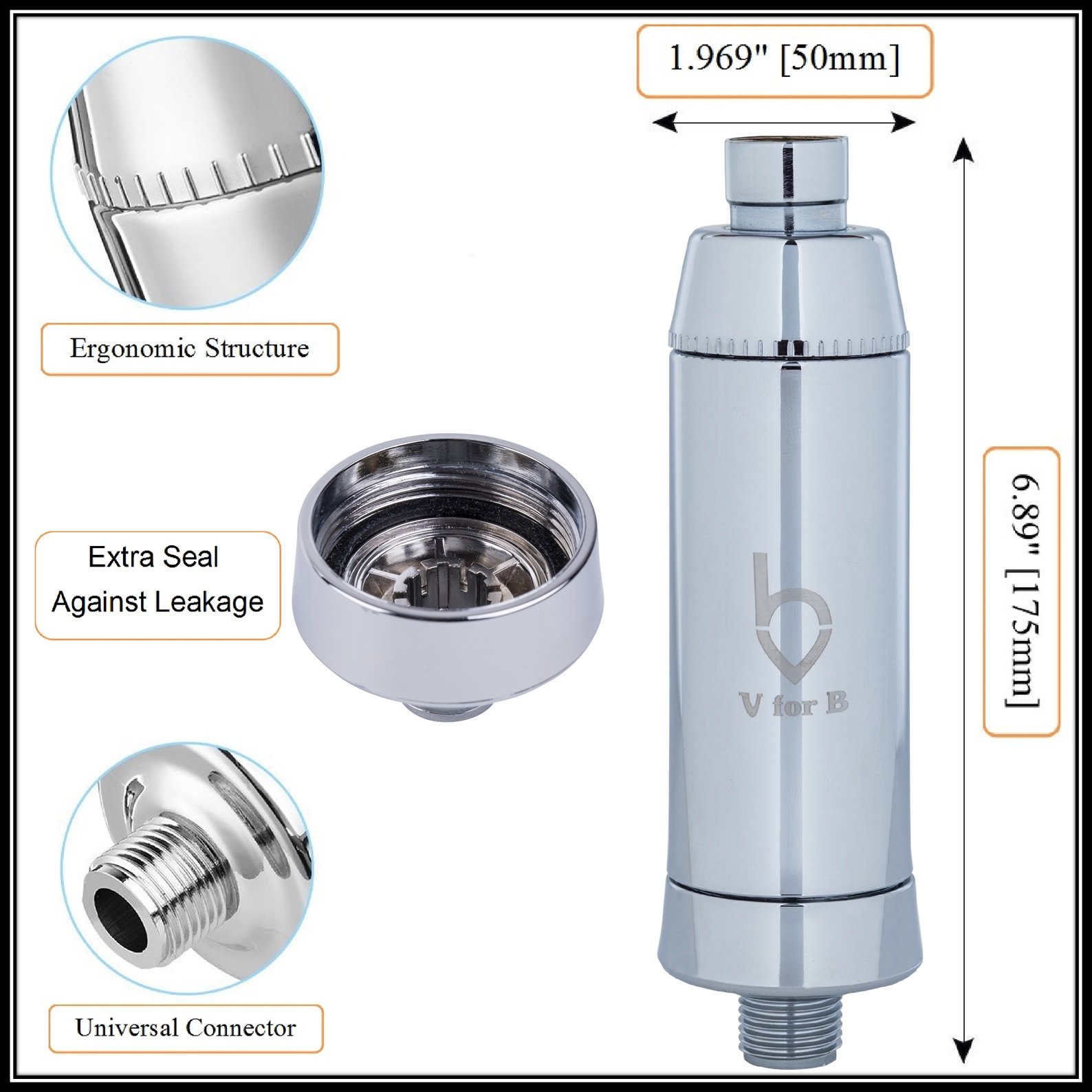 MultiStage Shower Filter For Hard Water Universal Fit, Replaceable