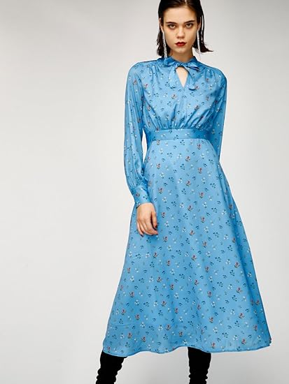 Amazon Co Jp マウジー Moussy Bow Tie Dress 010aat30 7770 2 ブルー系その他 服 ファッション小物