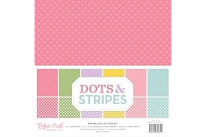 Echo Park Paper Company Dots & Stripes -Spring Collection Kit paper, pink, lavender, green, yellow,teal