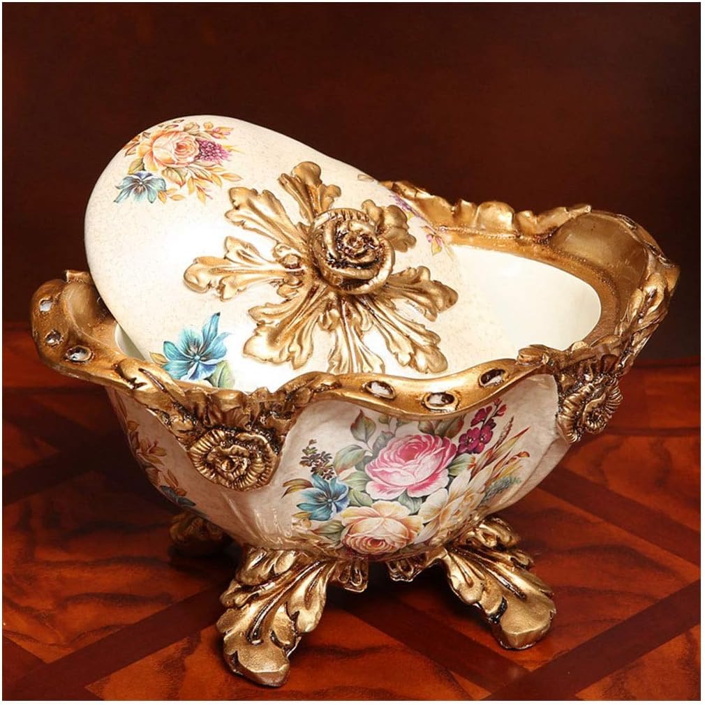 HongTeng European Style Decorative Box Storage Jar Home Decoration Storage Ornaments Candy Jar Dried Fruit Jar