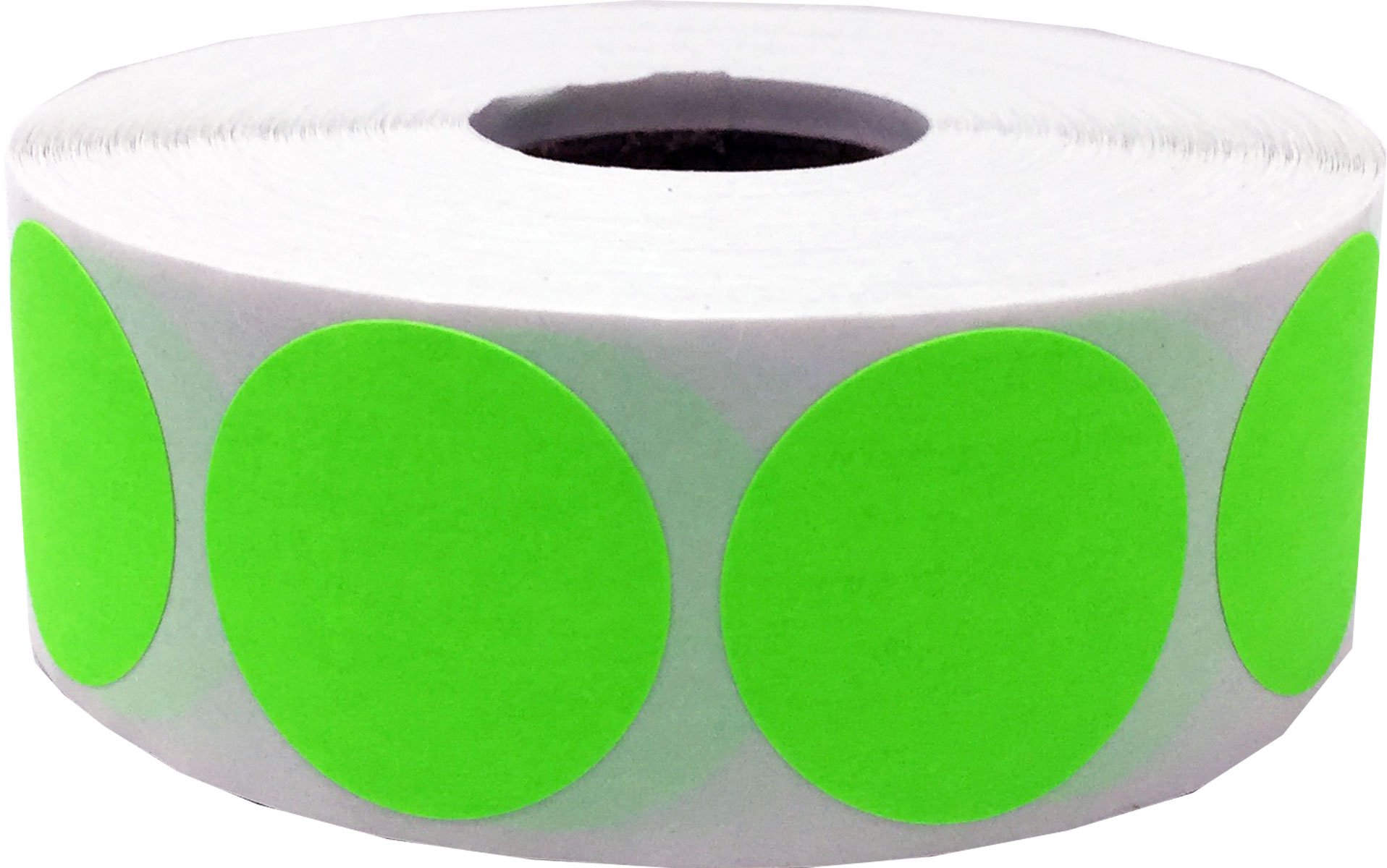 Fluorescent Green Color Coding Dot Labels 25.4 mm 1 Inch Round 500 Count
