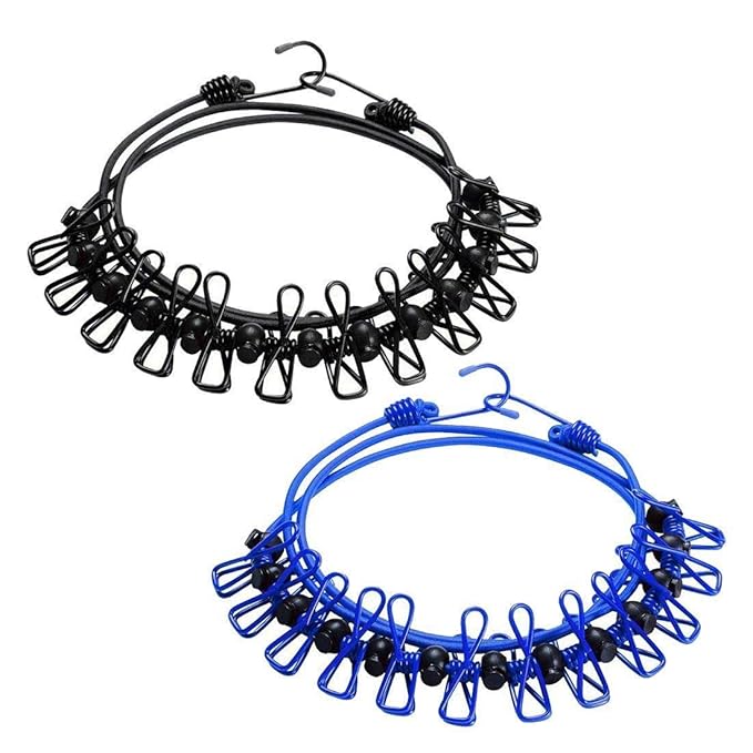 Wäscheleine, Zarsson Camping Outdoor Wäscheleine mit 12 beschichteten Klammern und Positionierung Schnalle,180 - 360cm für Re