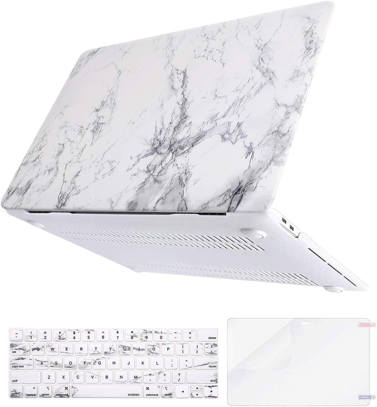 Mosiso Compatible With Macbook Pro 13 Inch Case 16 Release 338 M1 2 251 159 A19 A1706 A1708 Plastic Pattern Hard Shell Case Keyboard Cover Skin Screen Protector White Marble Computers Amazon Com
