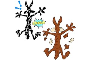 KINBOIN Scratch and Dent Fix Car Stickers, Funny Cartoon Coyote Splash Into Pieces, Bumper Stickers for Jeep, Van, Auto, Truck, Motorcycle, Laptop, Skateboard, Wall, Window Decals Band-Aid Stickers