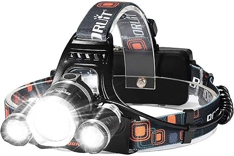 lampara cabeza 500 lumenes minero impermeable 2baterias recargable