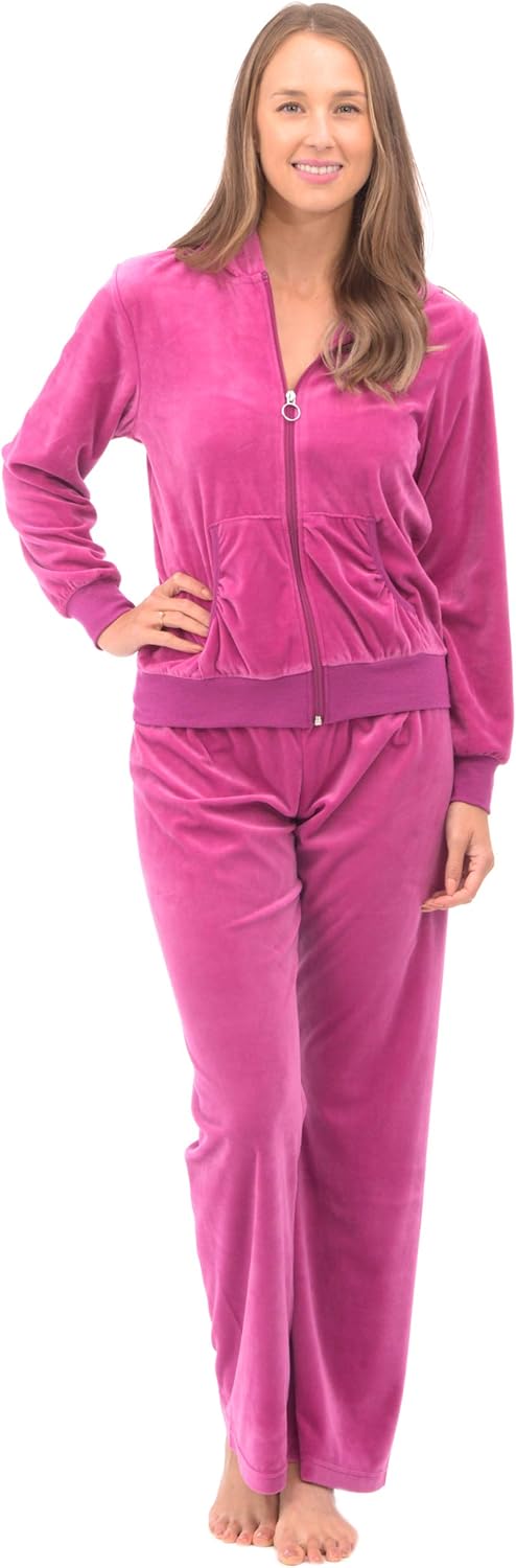 pink velour track pants