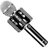 FINYIORE Microphone for Kids, Voice Changing Karaoke Micorphones Boys Girls Gifts for Kids Party Singing Microphone, White Elephant Gift for Adults