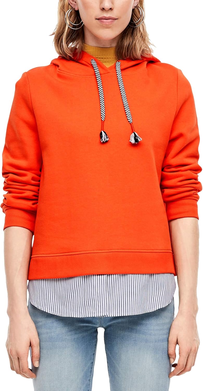 S.Oliver Damen Sweatshirt Mit Kapuze – Aus Scuba & Doubleface-Modalmix, Loose Fit, Seitlich Geschlitzt