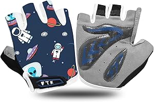 VEASAERS Kids Bike Gloves Boys Girls Gel Padded Half Finger Pair Road Riding Mountain Bicycle Non-Slip Outdoor Sport Cycling Road Mountain Bike Glove for Youth Junior Children