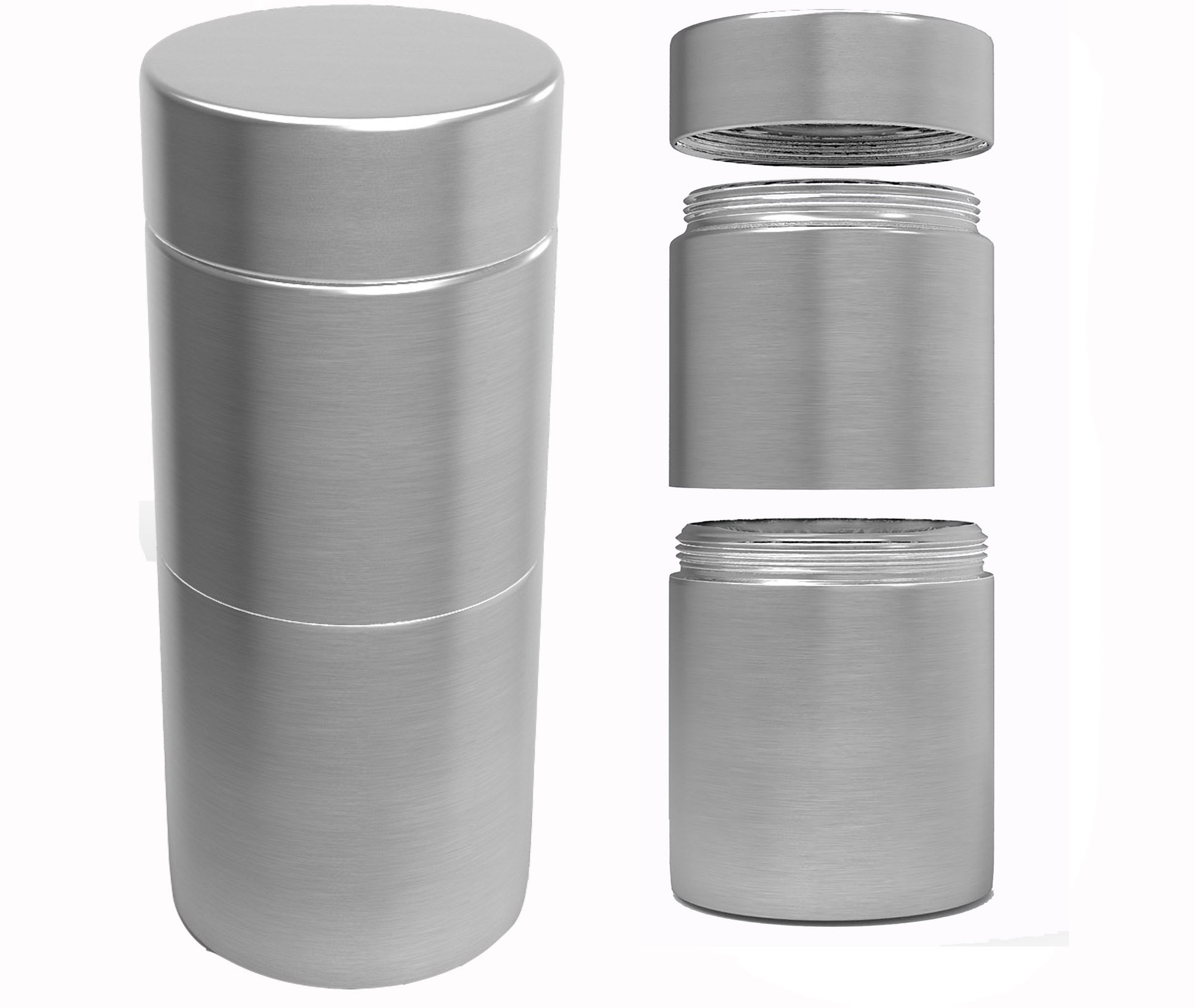 Herb Stash Jars 2 Solid Aluminum Airtight Smell Proof Containers 1 Best WayTo 602003981623 eBay