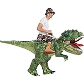 One Casa Inflatable Costume Dinosaur Riding T Rex Air Blow up Funny Party Halloween Costume for Adult