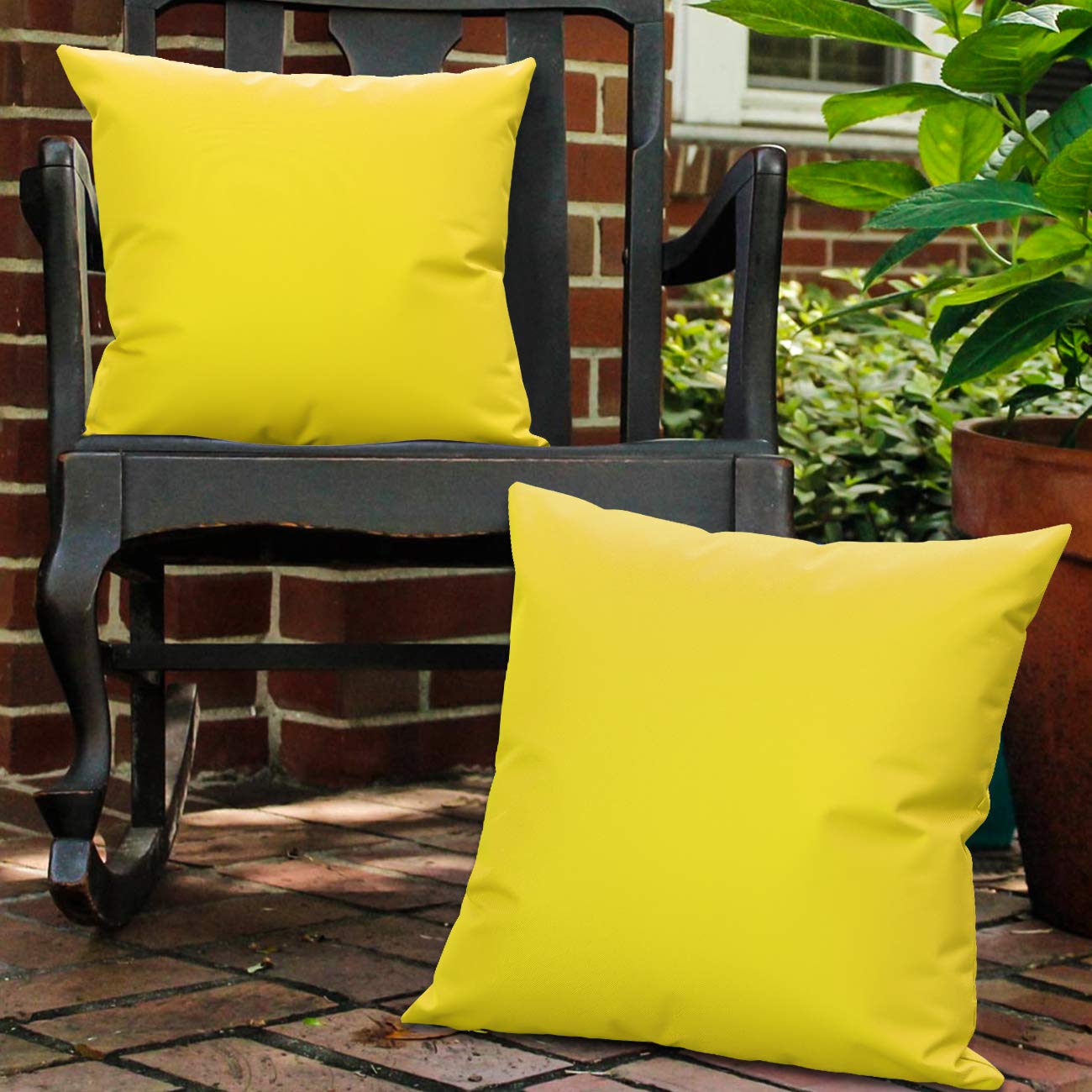Home & Garden Store 2 Pack Solid PU Coating Throw Pillow ...