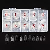 Beuniar Acrylic Nail Tips Clear 500PCS French Artificial False Tip for Manicure Nails Art Salons & Home DIY with Box (Clear)