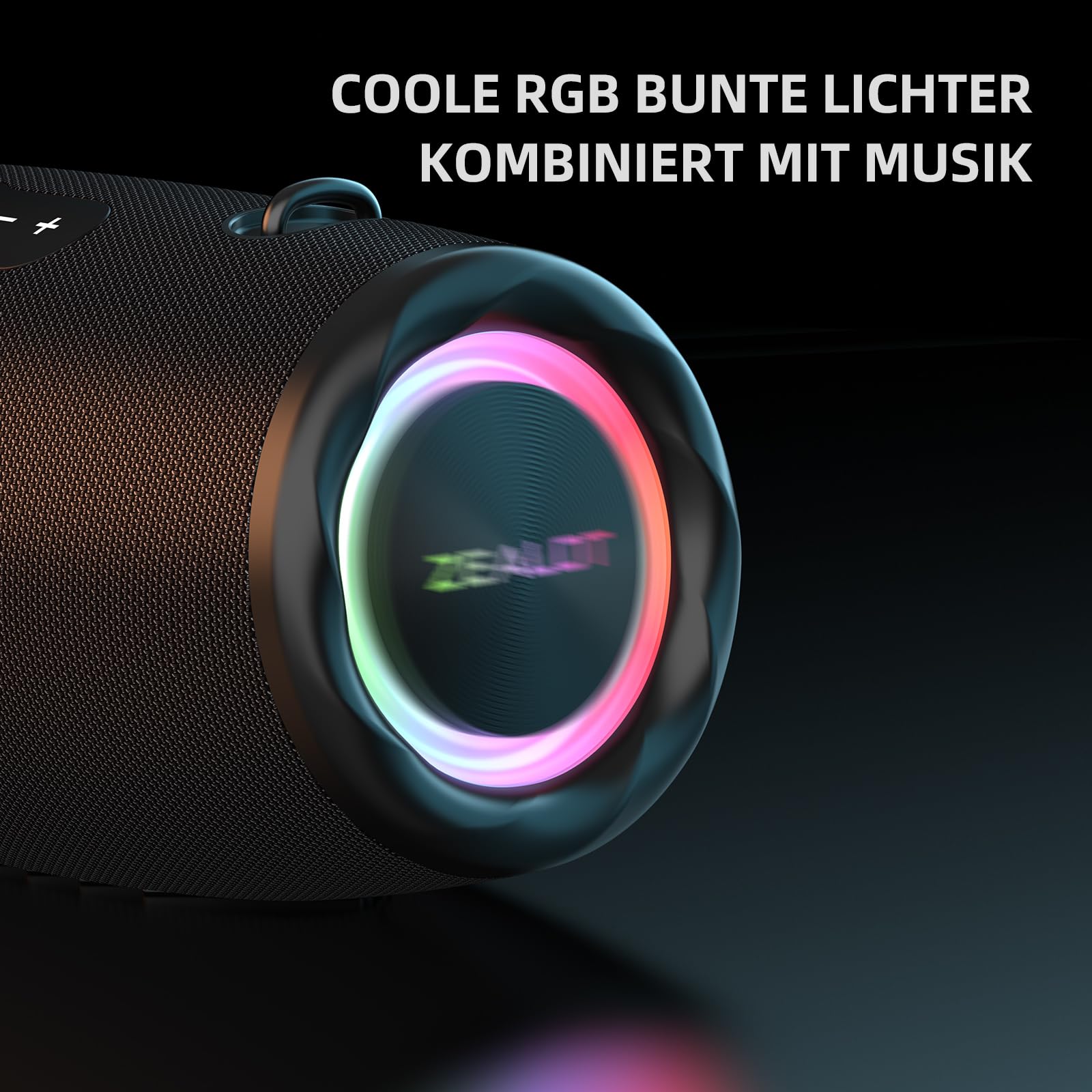 ZEALOT Bluetooth Lautsprecher,Musikbox Bluetooth Box für Draußen,80W Stereo Sound,BassUp, 16000mAH Akku,AUX Port,USB,Micro SD/TF,USB-C,Bluetooth 5.2,IPX6 Waterproof,für Camping, Pool,Garten 5