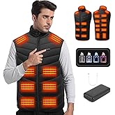 Trunera Heated Vest, Heated Vest for Men with 20000mAh Battery Pack, 21 Heating Zones Heated Jacket for Women