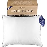 FluffCo Zen Fluff™ Down Standard/Queen Pillow with 600 Fill Power White Duck Down Stomach Sleeper Pillows - Luxury Hotel Qual