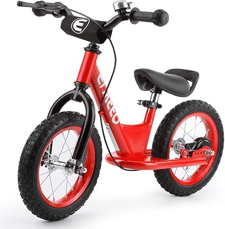 Amazon Enkeeo ペダルなし自転車 バランスバイク ハンドブレーキ 子供用 新年お祝い 誕生日プレゼント お正月贈り物 バランス感覚養成 おしゃれ ランニングバイク ブレーキ付 高さ調整可 軽量 ステッカー付き 組み立て簡単 日本語説明書付き 1006 メーカー保証