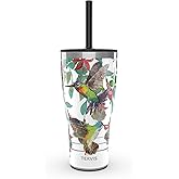 Tervis Traveler Colorful Hummingbirds Triple Walled Insulated Tumbler Travel Cup Keeps Drinks Cold & Hot, 30oz with Straw Lid, Stainless Steel