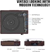 Mersoco Vinyl Record Player Turntable with Built-in Bluetooth & 2 Speakers view 3