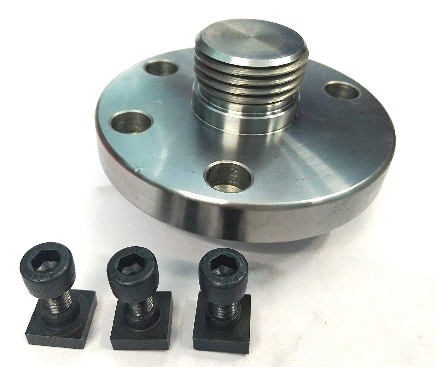 100 mm Back Plate Adaptor with 1-1/8 x 12 TPI Thread Designed for Rotary Table +T Nuts