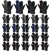 Suhine Bulk Winter Gloves Touch Screen for Men Women with Adjustable Wristbands Waterproof Non-slip Insulated Gloves