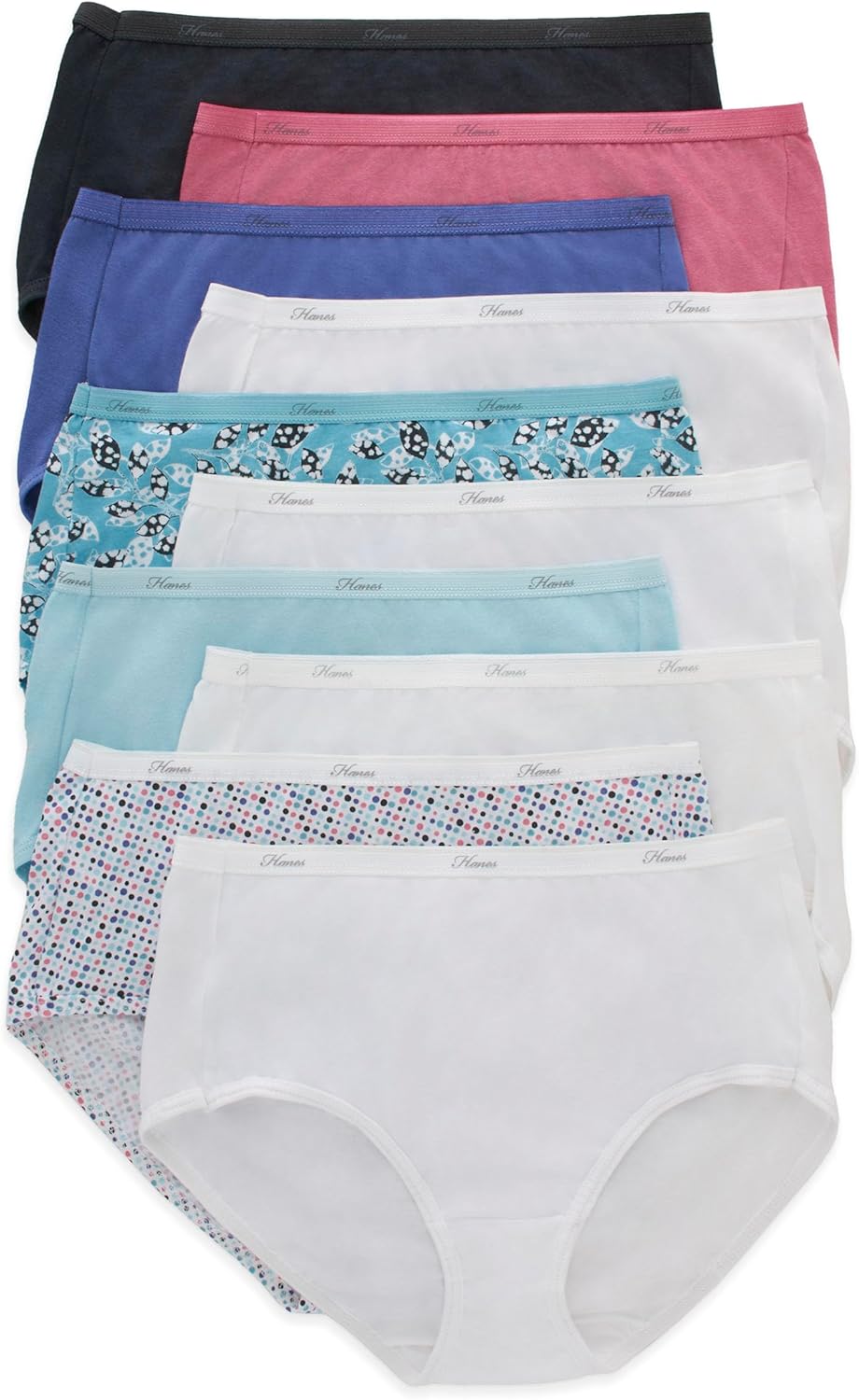 Hanes 10-Pack Full Coverage Panties for Everyday Comfort