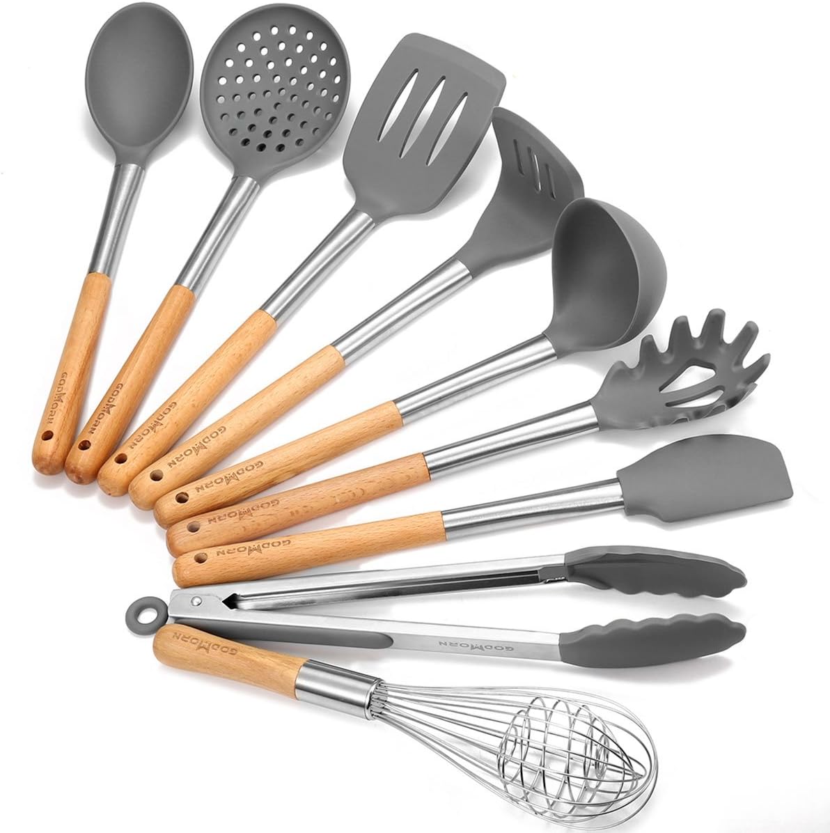 Amazon.de Godmorn Silikon Küchenhelfer Set, 9 Teilig Küchenutensilien