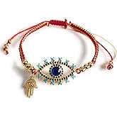Figa Charm Blue Evil Eye Protection Mal de Ojo Bracelet for Women