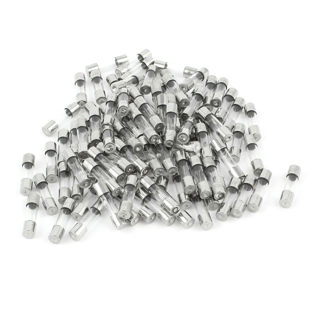 sourcing map 100 Pcs 250V 2A F2AL Quick Fast Blow Glass Tube Fuses 5 x 20mm (Pack of 100)