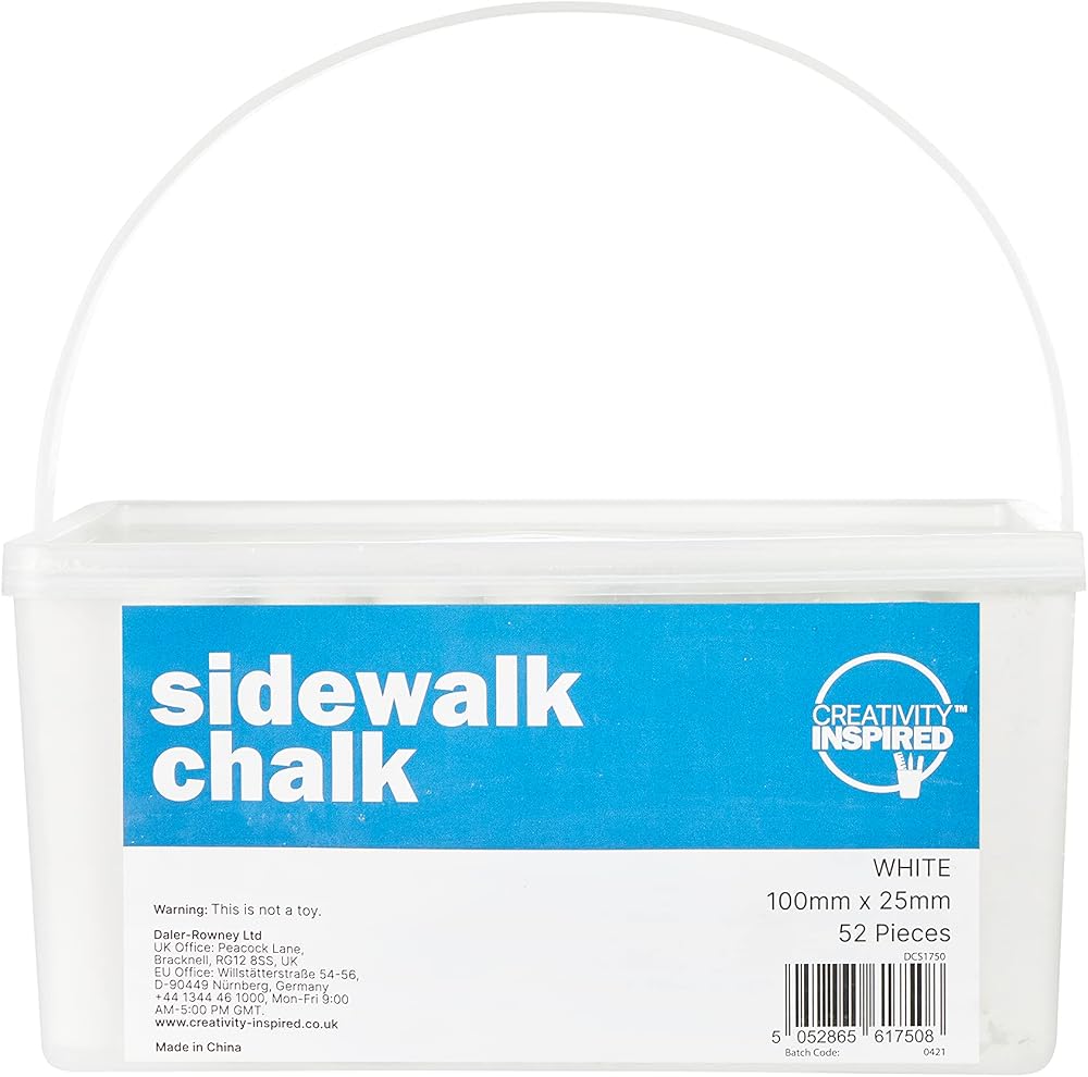 scola Jumbo Sidewalk Chalk 52 White Pieces Ideal for Craft Projects