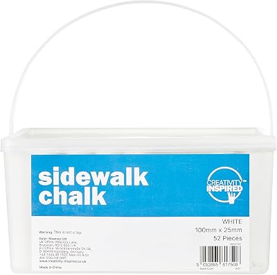 scola Jumbo Sidewalk Chalk 52 White Pieces Ideal for Craft Projects