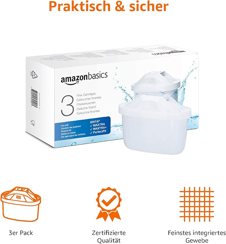 Wasserfilterkartuschen, 3 Stück, passend für alle BRITA Systeme inkl. PerfectFit Systeme